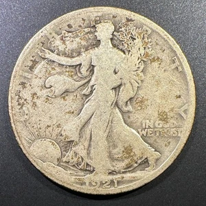 1921-S Walking Liberty Half Dollar Silver Key Date Album Coin Full Date - Picture 1 of 2
