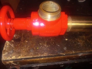 Fire Hydrant Valve/Utility Valve 1 1/2 Fire Hose Fitting, Polished Brass Riser, - Picture 1 of 2