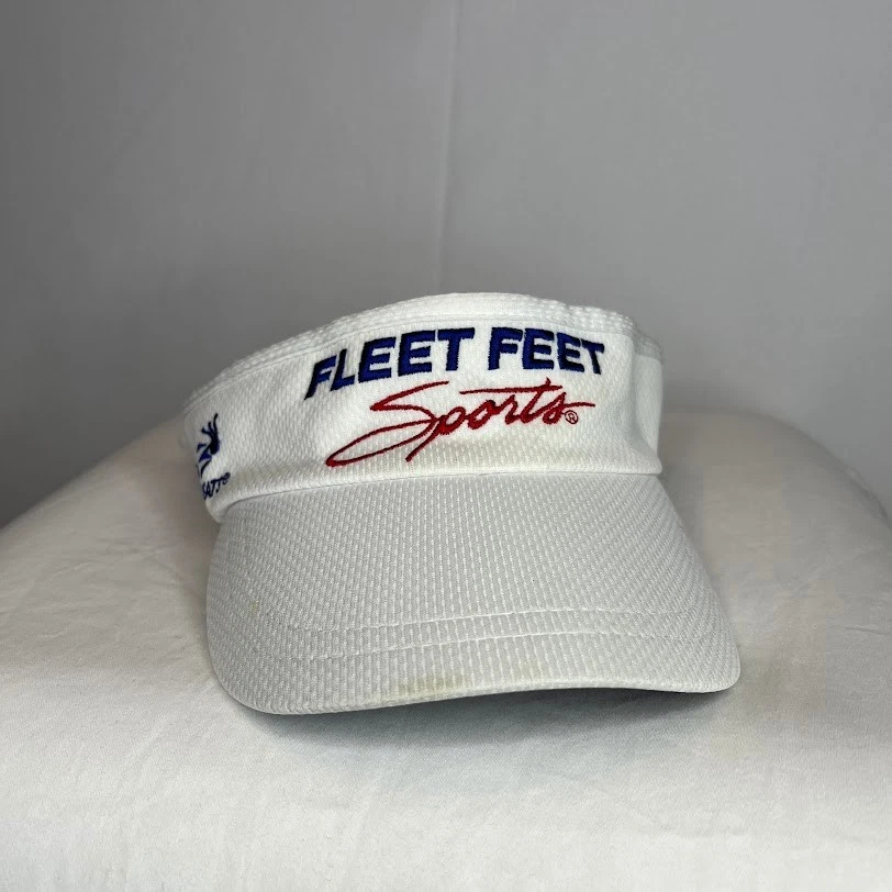 Fleet Feet Sports White Running Visor Headsweats Tech Unisex OSFA - Image 1 of 4