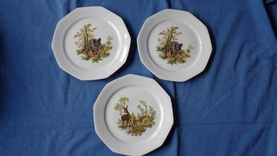 3 Teller Winterling Marktleuthen Bavaria mit Jagdmotiv - Bild 1 von 3