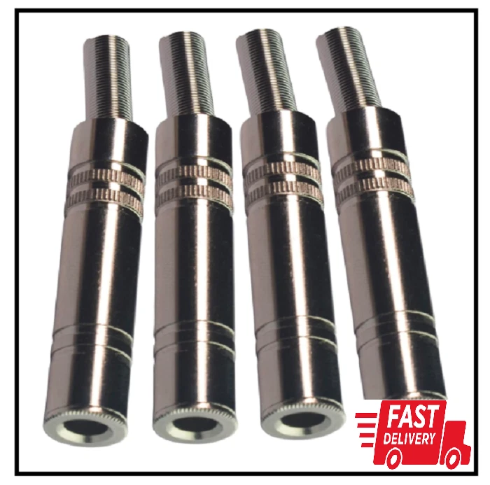 6.35mm 1/4 Inch Stereo TRS Female Connector Jack (4 Pack) - Image 1 of 2