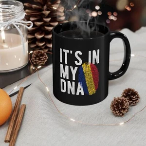 Taza de café Romanian Heritage de cerámica negra - Rumania - It's In My DNA - Imagen 1 de 15