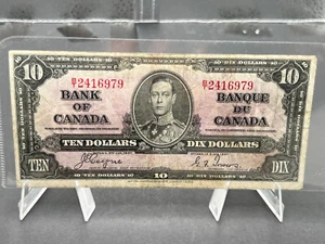 1937 Bank Of Canada $10 bank Note SN# BT2416979 - Picture 1 of 6