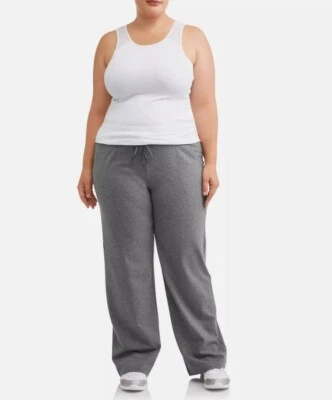 Athletic Works Relaxed Fit Yoga Pants Women's Size 5X Grey Cotton Dri-More Core - Image 1 of 4