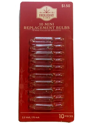 2.5 volt Christmas Light Bulbs Clear Mini for 50 100 150 Light Strings 1 pack 10 - Image 1 of 4