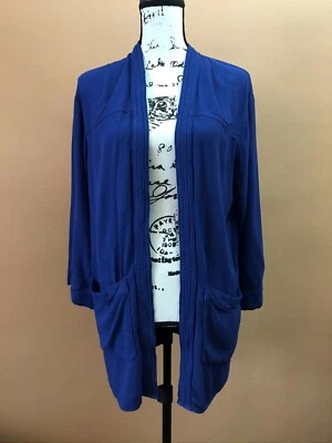 Cárdigan túnica suéter Aritzia Talula azul frente abierto talla 2XS XXS Foto 1 de 4
