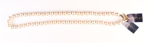 Collana a goccia 15" Firmata originale Givenchy bianca ""Perla"" #01741004