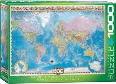 Map of the World 1000 Piece Jigsaw Puzzle Eurographics New - Image 1 of 3