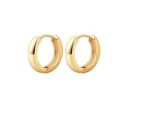 Small Golden Huggie Hoop Earrings - Picture 1 of 3