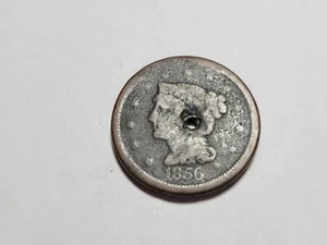 1856 Braided Hair Large Cent FREE SHIPPING - Picture 1 of 2