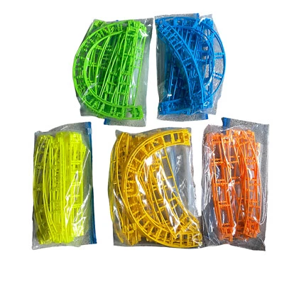 Micro KNEX Roller Coaster Track 100 Plus Lot Green Blue Yellow Orange Gold  - Image 1 of 4