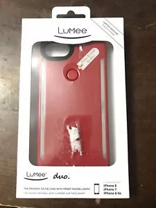 LuMee Duo Illuminate LED Rechargeable Light Selfie Case iPhone 6, 6s,7 & 8, RED - Picture 1 of 8
