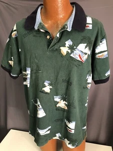 Chaps Ralph Lauren Vintage Spellout Polo Shirt Mens Large - Picture 1 of 12
