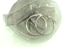 Pendientes de oro de 18 quilates 750 criollos de 25,5 mm *redondos* 👍súper brillo - Imagen 1 de 4