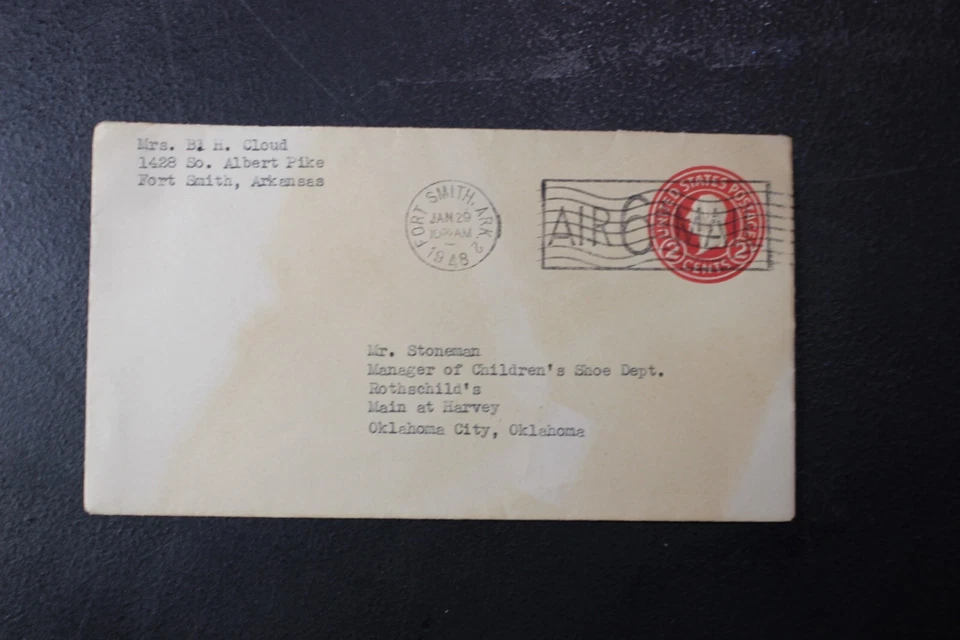 1948 Fort Smith to Oklahoma City cover Children Shoe Dept. - Изображение 1 из 1
