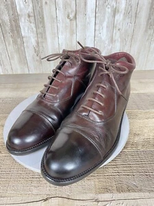 Johnston & Murphy Cellini Italy Men Dress Burgundy Oxford Ankle Boot 9.5 M - Picture 1 of 16
