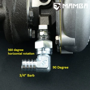 90Deg 3/4"Barb Turbo Oil Return Flange Kit For Nissan Patrol GU Y61 Hitachi HT18 - Picture 1 of 6