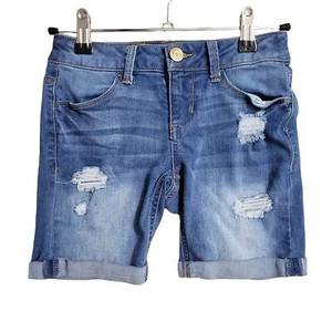 Kohls SO Girls Size 8 Medium Wash Cuffed Denim Shorts 1092 - Picture 1 of 4