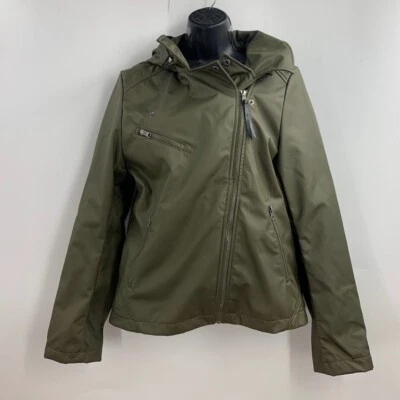 Chaqueta de lluvia Mia Melon para mujer Moto asimétrica con cremallera forrada con capucha talla L nueva con etiquetas Foto 1 de 4