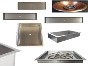 Hágalo usted mismo Insertos de goteo de mesa de fuego de acero inoxidable / sartenes de alta resistencia de EasyFirePits - Imagen 1 de 78
