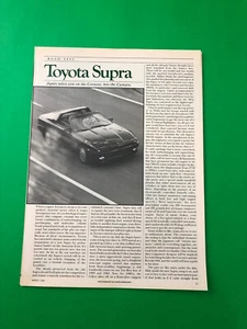 Toyota Supra 1986 turbo original vintage anuncio impreso prueba de carretera 6 páginas - Imagen 1 de 4