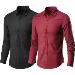 Camisa Hombre Primavera Y Otoño Manga Larga Negocios Transpirable - Imagen 1 de 23