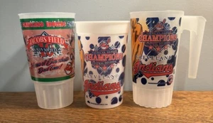 1998 Cleveland Indians Chief Wahoo Souvenir Plastic Cup Lot Of 3 - Picture 1 of 2
