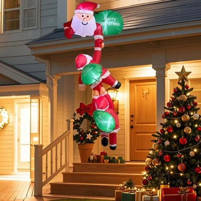 Inflatable Climbing Santa Claus, 240cm High, for Garden and - Image 1 of 4