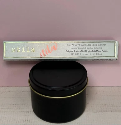 Delineador de ojos doble Stila Stay All Day - original y micro (negro y Mai Tai) nuevo en caja 0,033 oz Foto 1 de 4