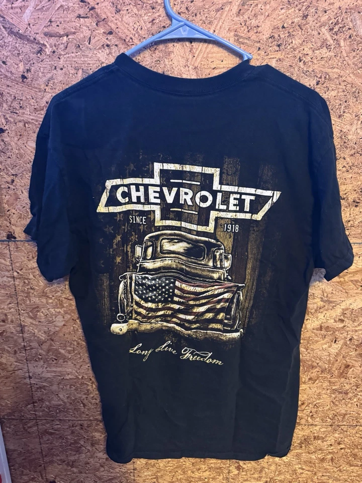 Camiseta negra Chevrolet Loyal Live Freedom para hombre talla grande Foto 1 de 2