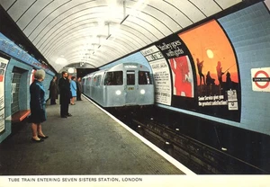 U-Bahn Einfahrt Seven Sisters Station London England Postkarte - Bild 1 von 2