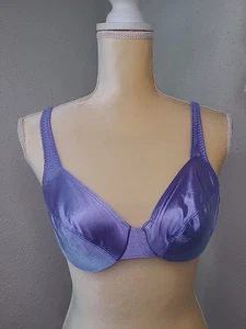 Vintage Vassarette 75-144 Second Skin Liquid Shiny Satin ungefüttert Bügel 36B BH - Bild 1 von 10