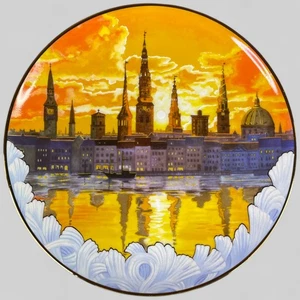 VTG 90s Bing Grondahl Dawn Over Copenhagen 1995 Annual Plate Vintage Decorative - Picture 1 of 16