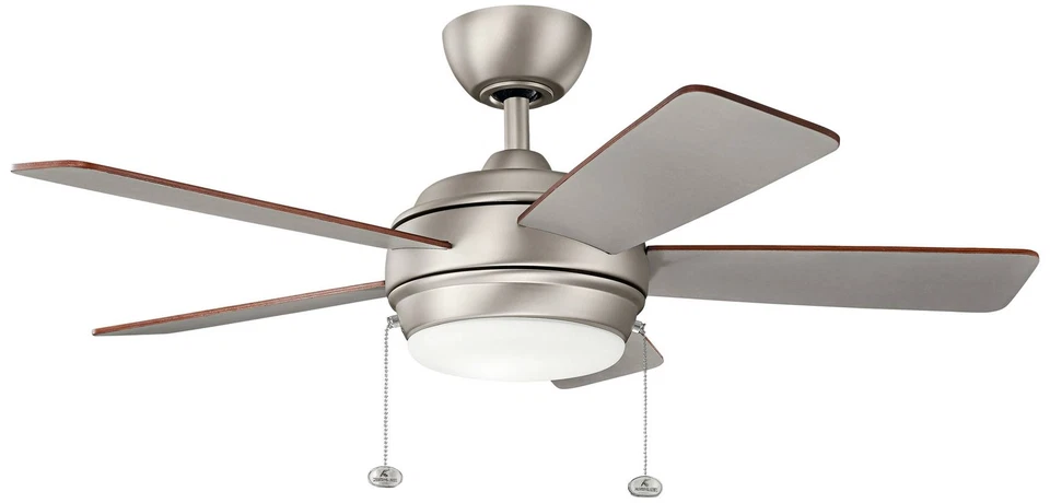 42" Kichler Starkk Brushed Nickel LED Ceiling Fan with Pull Chain - Image 1 of 1