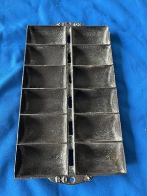 Antigua bandeja francesa de hierro fundido para hornear pan pastelería media redonda Foto 1 de 4