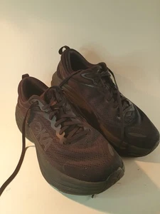 *No Insoles Hoka One One Mens Bondi 8 1123202 BBLC Black Running Shoes Size 9D - Picture 1 of 18