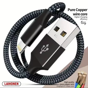 Cable cargador iPhone cable de carga USB trenzado de alta resistencia para iPhone X 11 12 13 - Imagen 1 de 16