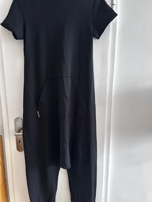 Rundholz Overall schwarz aus Sweatshirt-Stoff Rückenfrei Größe S - Bild 1 von 4