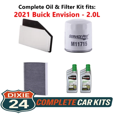 Fits: 2021 Buick Envision 2.0L Complete Air, Oil & Cabin Filter Kit (0W-20) Foto 1 de 4