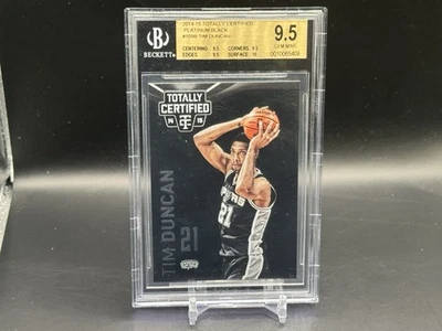 2014-15 Panini totalmente certificado Tim Duncan #109B negro platino 1/1 BGS 9,5 Foto 1 de 2