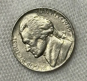 1985 D Mint Mark Circulated with Some Detail Jefferson Nickel - Picture 1 of 4