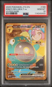 2025 Pokemon JTG EN-Journey Together Iono's Bellibolt EX #188 Hyper Rare PSA 10 - Picture 1 of 2