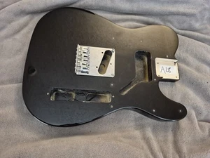 Squier By Fender Telecaster Tele Electric Guitar Body Black + Bridge - Picture 1 of 14