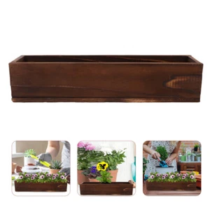 Wooden Flower Pot Cute Succulent Pots Large Planter for Succulents Indoor - Picture 1 of 12