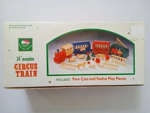 Tren de circo de madera de 24" mundo de Santa juguete de Navidad Kurt Adler - Imagen 1 de 4