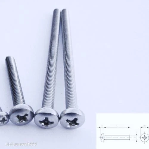 Linsenschrauben DIN 7985 H Edelstahl VA Kreuz Linsenkopf M2 M2,5 M3 M4 M5 M6 - Bild 1 von 1
