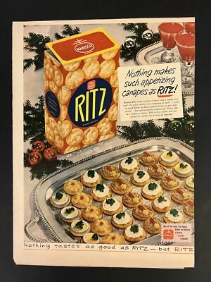 Ritz Crackers VTG 1940s Print Add 10x13 Food Entertaining Colorful - Image 1 of 3
