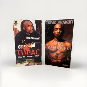 Tupac Shakur VHS Lot Words Never Die and Thug Immortal Exclusive Footage No Mold - Picture 1 of 5