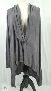 Micheal Stars Grey Cowl Neck High Low Shark Bite Top Long Sleeve Size OS - Picture 1 of 11