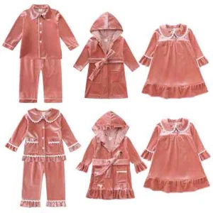 New Kids Dress Pyjamas Girls Velvet Loungewear Set Children Clothes Girls - Picture 1 of 53